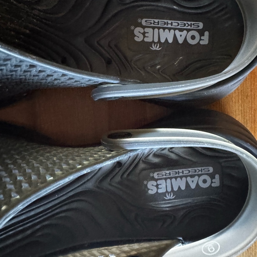 Skechers Foamies Black Mesh Slip-Ons - Picture 3 of 8
